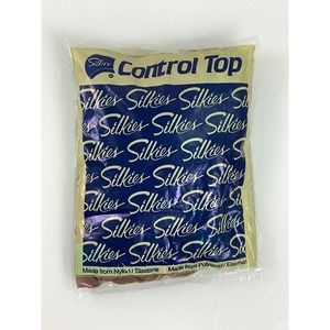 Vintage Silkies Control Top hose with support Legs Beige Size large NEW